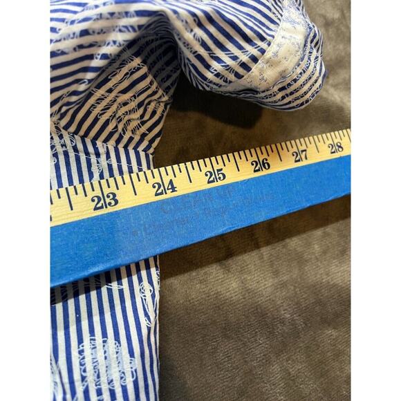 Billy London 2XL Slim Fit Men's Short Sleeve Button Up Shirt blue floral stripe - Picture 5 of 6